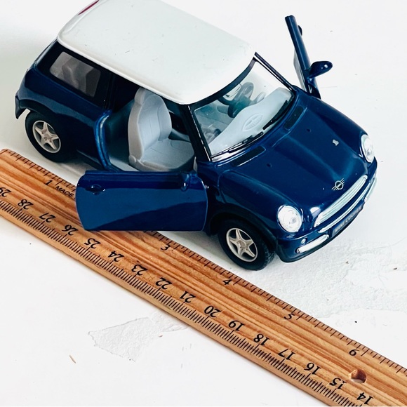 Mini Cooper Car Die Cast Metal Model Blue White - Picture 7 of 9